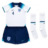 England Declan Rice #4 Replica Home Minikit World Cup 2022 Short Sleeve (+ pants)